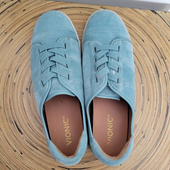 Vionic Jean Suede Sneaker Blue 9.5 - Picture 2 of 5